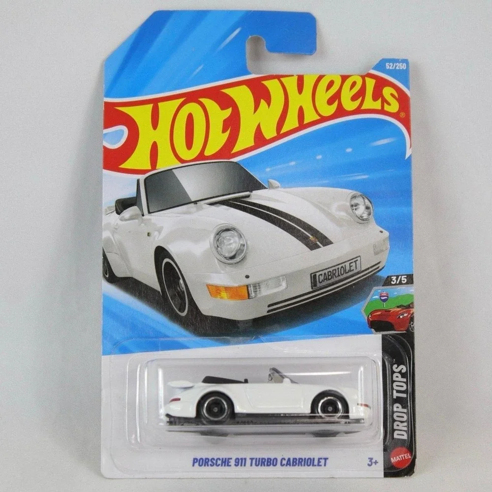 Hot Wheels White Porsche 911 Turbo Cabriolet Toy Car - NEW